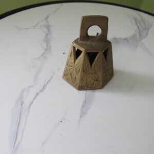 Brass Bell with Etched Leaves